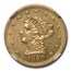 1880 $2.50 Liberty Gold Quarter Eagle MS-60 NGC
