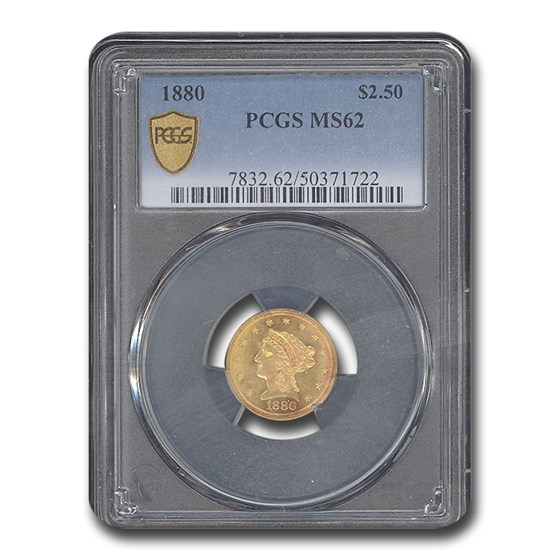 1880 $2.50 Liberty Gold Quarter Eagle MS-62 PCGS 1880 $2.50 Liberty Gold Quarter Eagle MS-62 PCGS