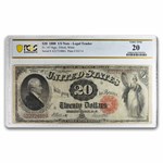 1880 $20 Legal Tender Alexander Hamilton VF-20 PCGS (Fr#147)