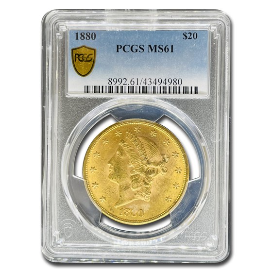 1880 $20 Liberty Gold Double Eagle MS-61 PCGS 1880 $20 Liberty Gold Double Eagle MS-61 PCGS