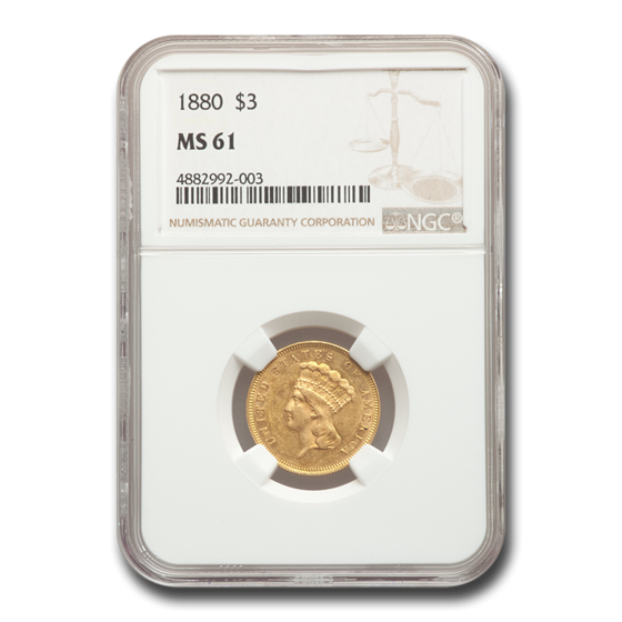 1880 $3 Gold Princess MS-61 NGC 1880 $3 Gold Princess MS-61 NGC