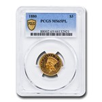 1880 $3 Gold Princess MS-65 PCGS (PL)