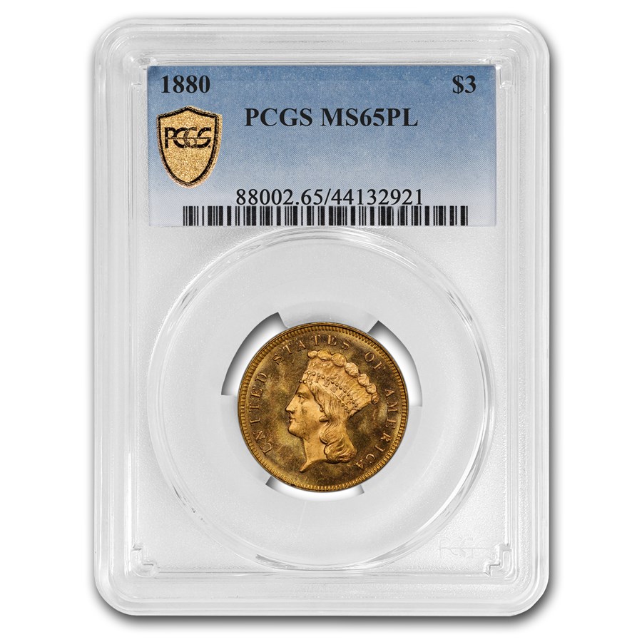 1880 $3 Gold Princess MS-65 PCGS (PL)
