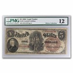 1880 $5.00 Legal Tender Woodchopper F-12 PMG (Fr#70)