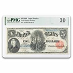 1880 $5.00 Legal Tender Woodchopper VF-30 PMG (Fr#82)