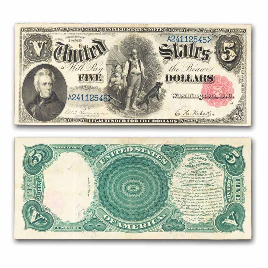 1880 $5.00 Legal Tender Woodchopper VF+ (Fr#79)