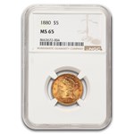 1880 $5 Liberty Gold Half Eagle MS-65 NGC