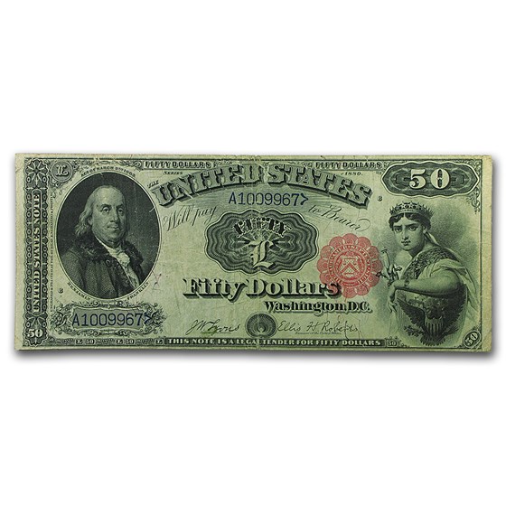 1880 $50 Legal Tender Benjamin Franklin Fine 1880 $50 Legal Tender Benjamin Franklin Fine