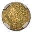 1880/76 Indian Round 25 Cent Gold MS-65 NGC (PL, BG-885)