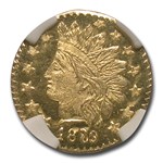 1880/76 Indian Round 25 Cent Gold MS-66 NGC (BG-885, DPL)