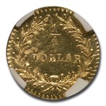 1880/76 Indian Round 25 Cent Gold MS-66 NGC (BG-885, DPL)