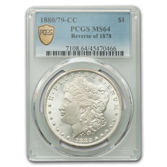1880/79-CC Morgan Dollar 80/79 Rev of 78 MS-64 PCGS