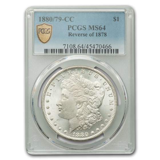 1880/79-CC Morgan Dollar 80/79 Rev of 78 MS-64 PCGS 1880/79-CC Morgan Dollar 80/79 Rev of 78 MS-64 PCGS