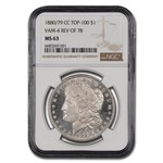 1880/79-CC Morgan Dollar Rev of 78 MS-63 NGC (VAM-4 Top-100)