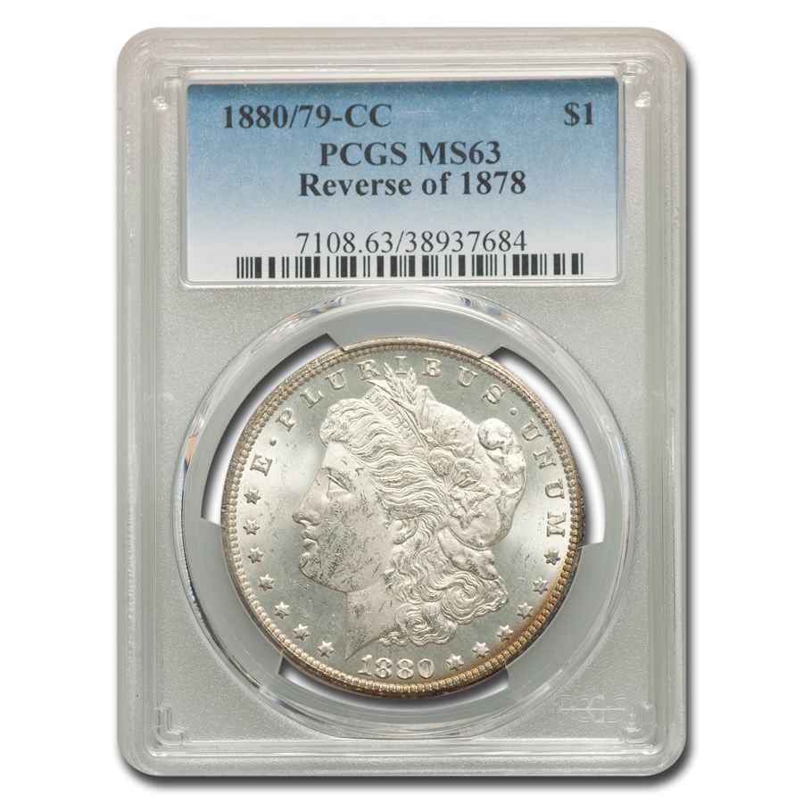 1880/79-CC Morgan Dollar Rev of 78 MS-63 PCGS