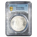 1880/79-CC Morgan Dollar Rev of 78 MS-64 PCGS