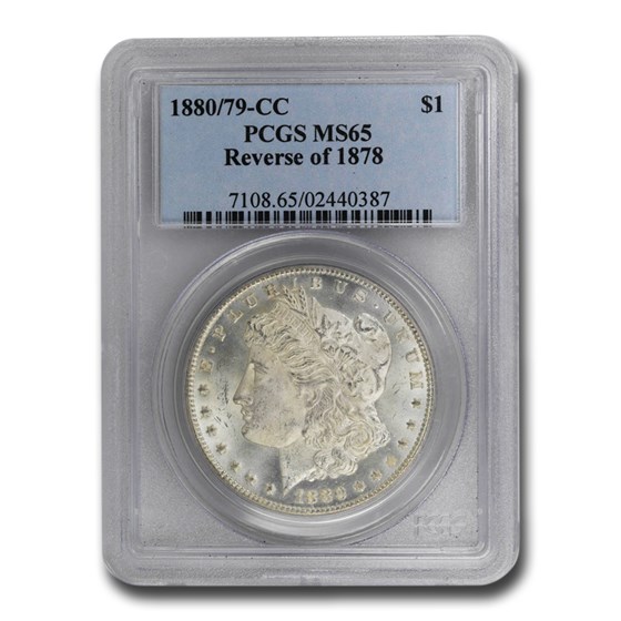 1880/79-CC Morgan Dollar Rev of 78 MS-65 PCGS 1880/79-CC Morgan Dollar Rev of 78 MS-65 PCGS