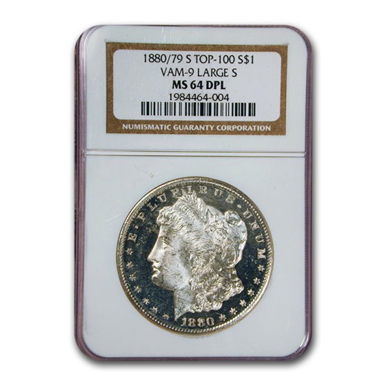 1880/79-S Morgan Dollar Large S MS-64 NGC (DPL, VAM-9) 1880/79-S Morgan Dollar Large S MS-64 NGC (DPL, VAM-9)