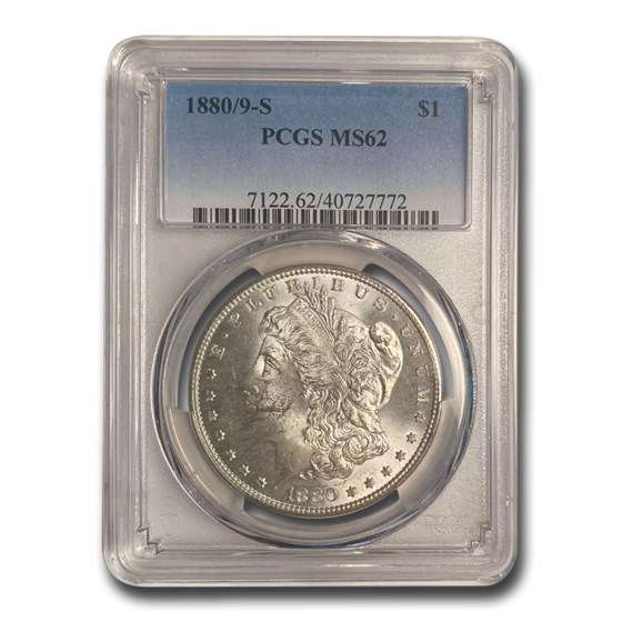 1880/79-S Morgan Dollar MS-62 PCGS (80/79 Overdate, Top-100) 1880/79-S Morgan Dollar MS-62 PCGS (80/79 Overdate, Top-100)