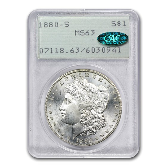1880/79-S Morgan Dollar MS-63 PCGS (VAM-9, Large S, CAC, Top-100) 1880/79-S Morgan Dollar MS-63 PCGS (VAM-9, Large S, CAC, Top-100)