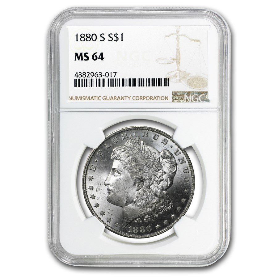 1880/9-S Morgan Dollar MS-64 NGC (VAM-11, 0/9 Overdate Hot-50)