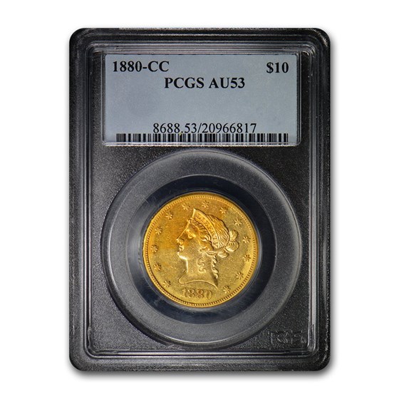 1880-CC $10 Liberty Gold Eagle AU-53 PCGS 1880-CC $10 Liberty Gold Eagle AU-53 PCGS
