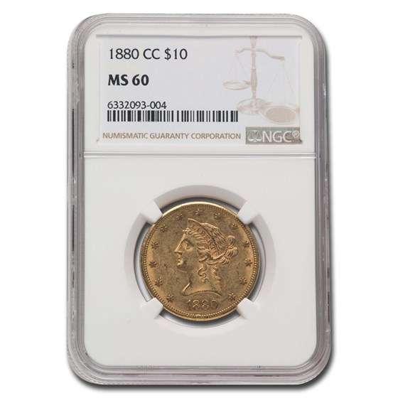 1880-CC $10 Liberty Gold Eagle MS-60 NGC 1880-CC $10 Liberty Gold Eagle MS-60 NGC