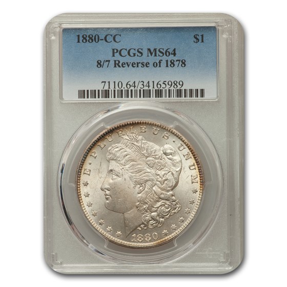 1880-CC Morgan Dollar 8/7 Morgan Dollar Rev of 78 MS-64 PCGS