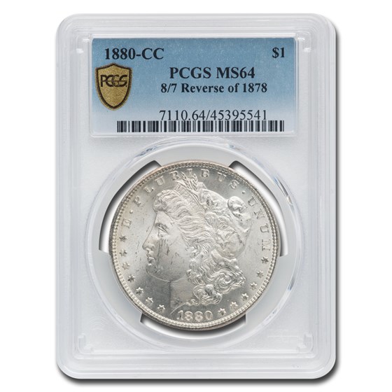 1880-CC Morgan Dollar 8/7 Rev of 78 MS-64 PCGS (VAM-7A) 1880-CC Morgan Dollar 8/7 Rev of 78 MS-64 PCGS (VAM-7A)