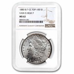 1880-CC Morgan Dollar 8/High 7 MS-62 NGC