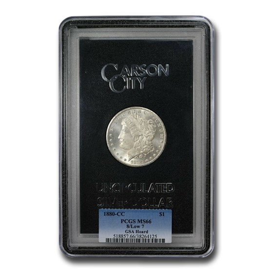 1880-CC Morgan Dollar 8/Low 7 MS-66 PCGS (GSA) 1880-CC Morgan Dollar 8/Low 7 MS-66 PCGS (GSA)