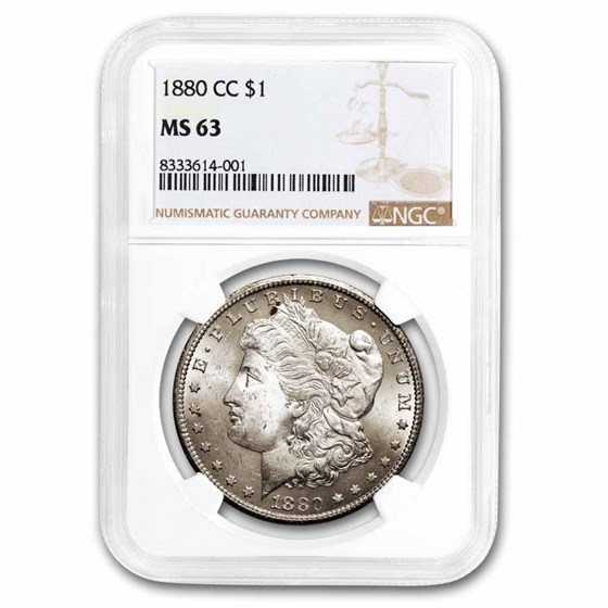 1880-CC Morgan Dollar MS-63 NGC 1880-CC Morgan Dollar MS-63 NGC
