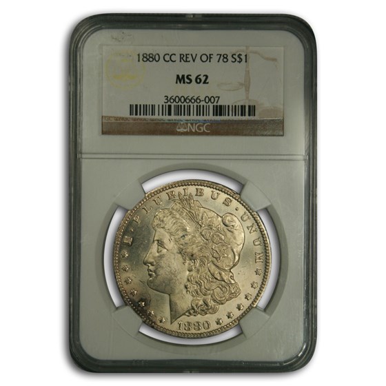 1880-CC Morgan Dollar Rev of 78 MS-62 NGC 1880-CC Morgan Dollar Rev of 78 MS-62 NGC