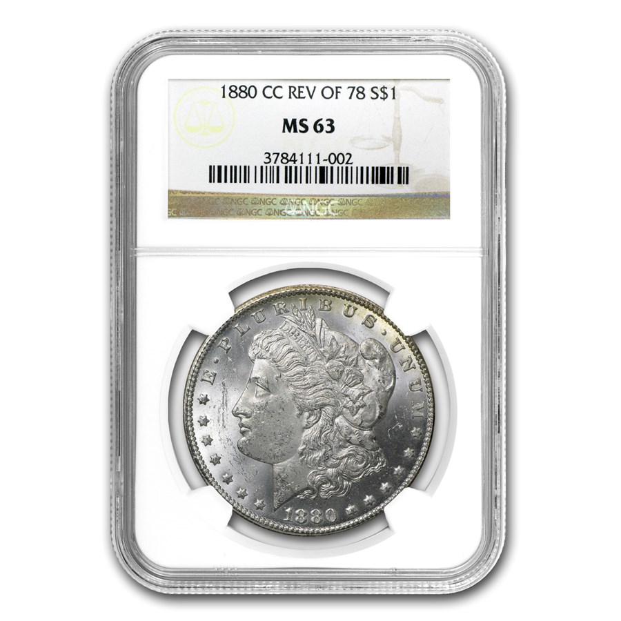 1880-CC Morgan Dollar Rev of 78 MS-63 NGC