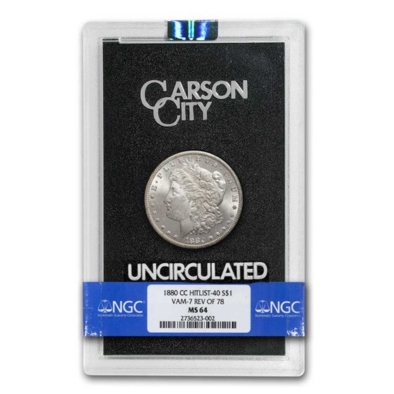 1880-CC Morgan Dollar Rev of 78 MS-64 NGC (GSA) 1880-CC Morgan Dollar Rev of 78 MS-64 NGC (GSA)
