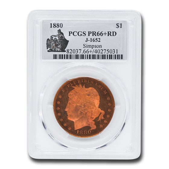 1880 Goloid Metric Pattern Dollar PR-66+ PCGS (Red, J-1652) 1880 Goloid Metric Pattern Dollar PR-66+ PCGS (Red, J-1652)