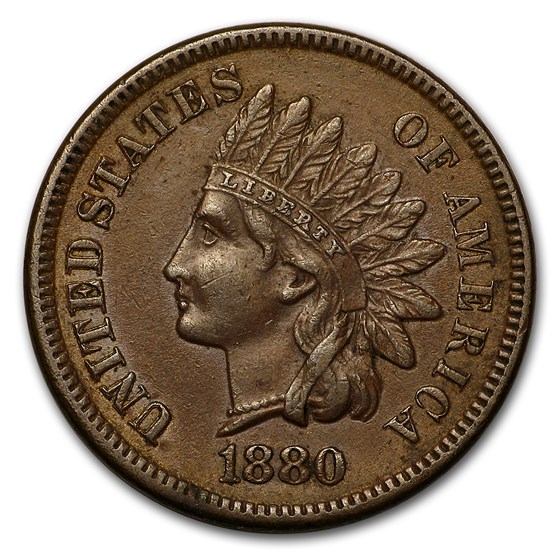 1880 Indian Head Cent AU 1880 Indian Head Cent AU