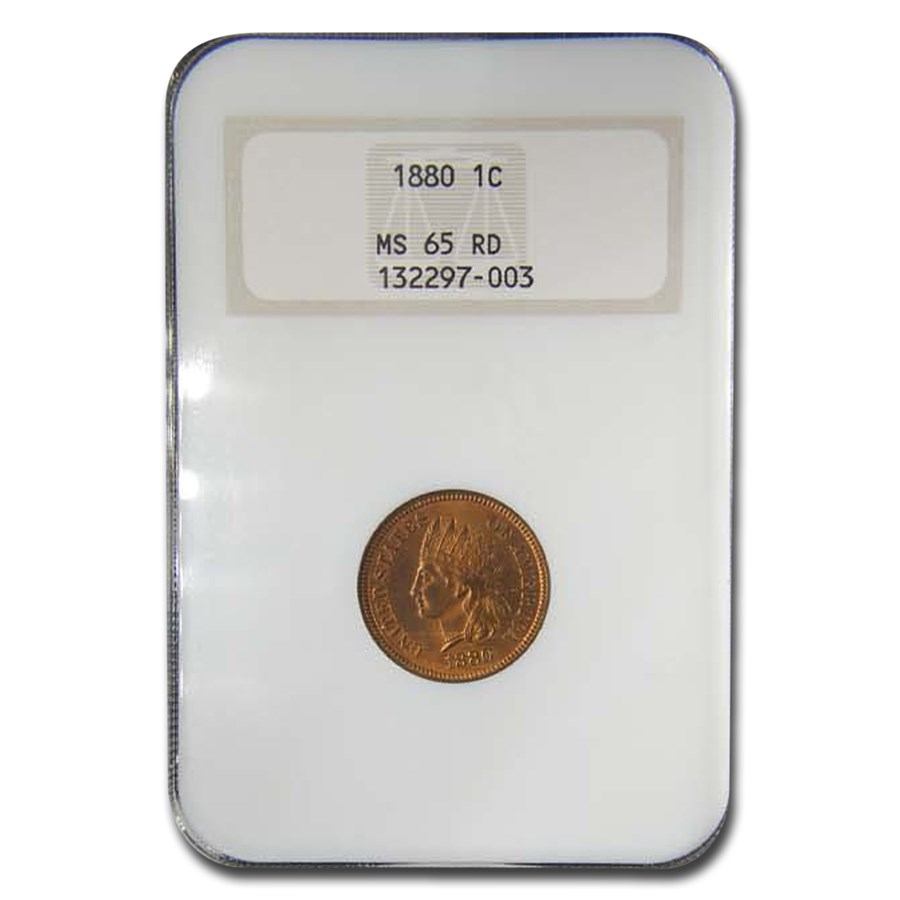 1880 Indian Head Cent MS-65 NGC (Red)