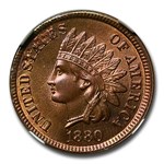 1880 Indian Head Cent MS-66 CACG (RB, Obv Lamination)