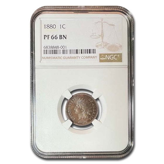 1880 Indian Head Cent PF-66 NGC (Brown) 1880 Indian Head Cent PF-66 NGC (Brown)