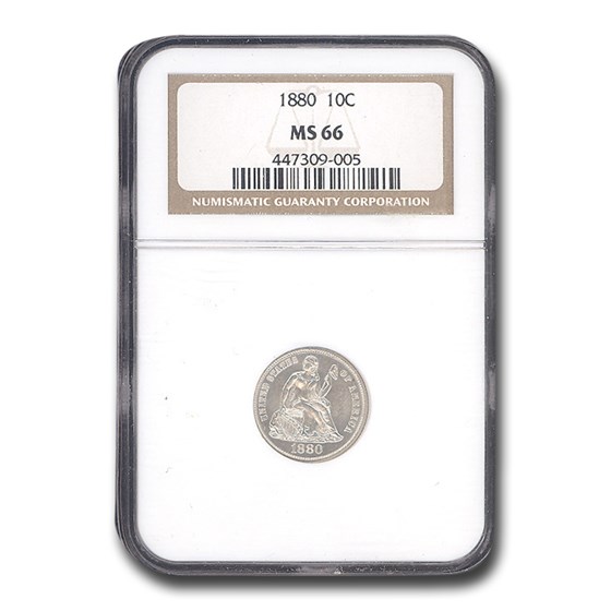 1880 Liberty Seated Dime MS-66 NGC 1880 Liberty Seated Dime MS-66 NGC