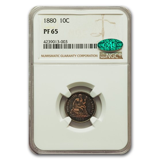 1880 Liberty Seated Dime PF-65 NGC CAC 1880 Liberty Seated Dime PF-65 NGC CAC