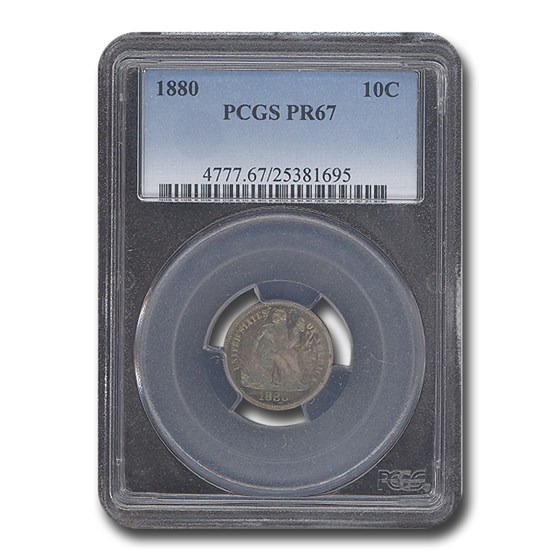 1880 Liberty Seated Dime PR-67 PCGS