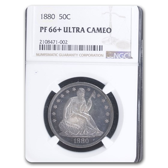1880 Liberty Seated Half Dollar PF-66+ NGC UCAM 1880 Liberty Seated Half Dollar PF-66+ NGC UCAM