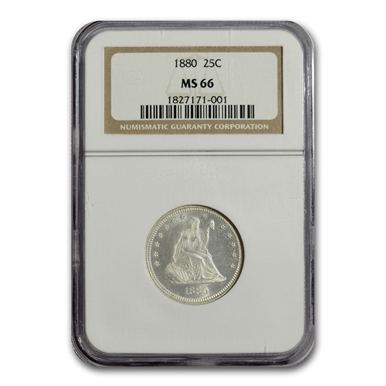 1880 Liberty Seated Quarter MS-66 NGC 1880 Liberty Seated Quarter MS-66 NGC