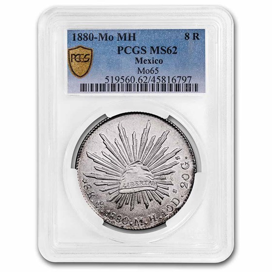 1880-Mo MH Mexico Silver 8 Reales MS-62 PCGS