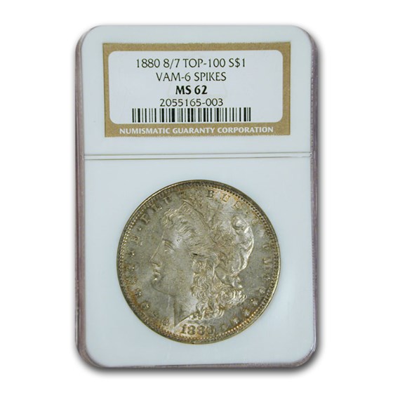 1880 Morgan Dollar 8/7 MS-62 NGC (VAM-6 Spikes, Top 100) 1880 Morgan Dollar 8/7 MS-62 NGC (VAM-6 Spikes, Top 100)