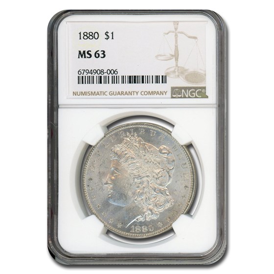 1880 Morgan Dollar MS-63 NGC 1880 Morgan Dollar MS-63 NGC