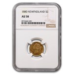 1880 Newfoundland Gold $2.00 AU-58 NGC