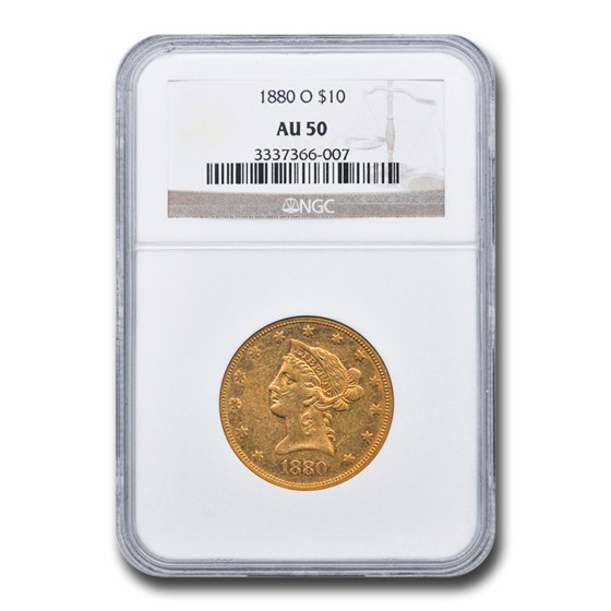 1880-O $10 Liberty Gold Eagle AU-50 NGC 1880-O $10 Liberty Gold Eagle AU-50 NGC